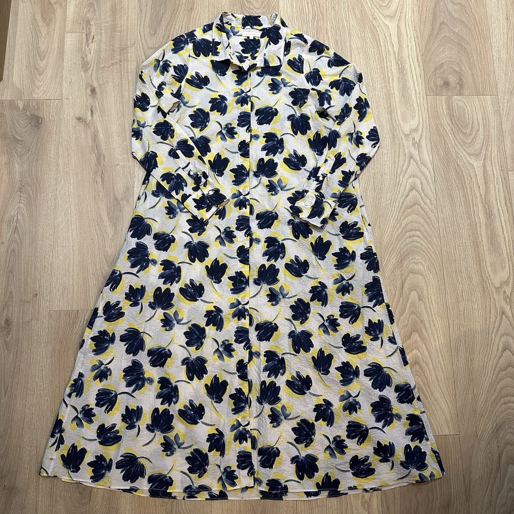 Ann Mashburn Floral Midi Dress 100% Cotton Pockets